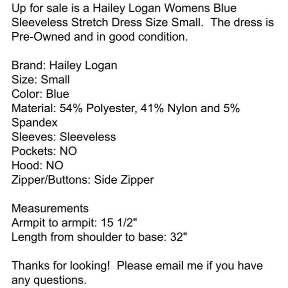 Hailey Logan Womens Blue Sleeveless Stretch Dress Size Small - Picture 7 of 7